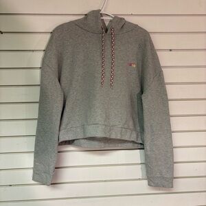 Vans Womens L Grey Cropped Hoodie Easter Pastel Strings Spring Crop Oversized
